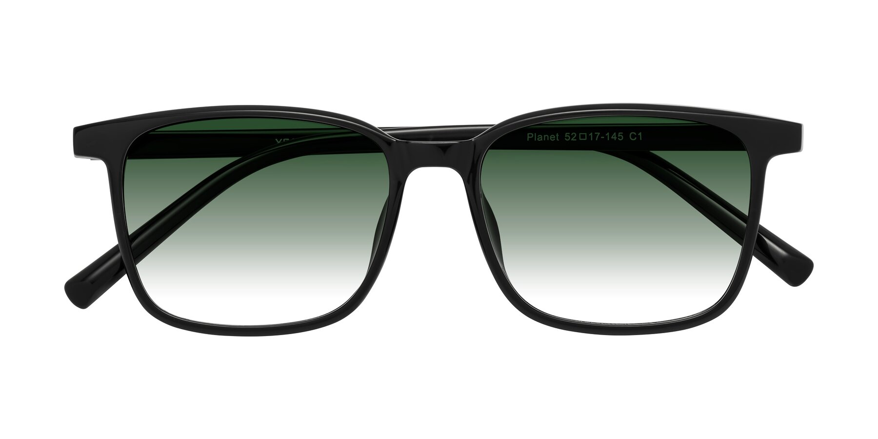 Folded Front of Planet in Black with Green Gradient Lenses