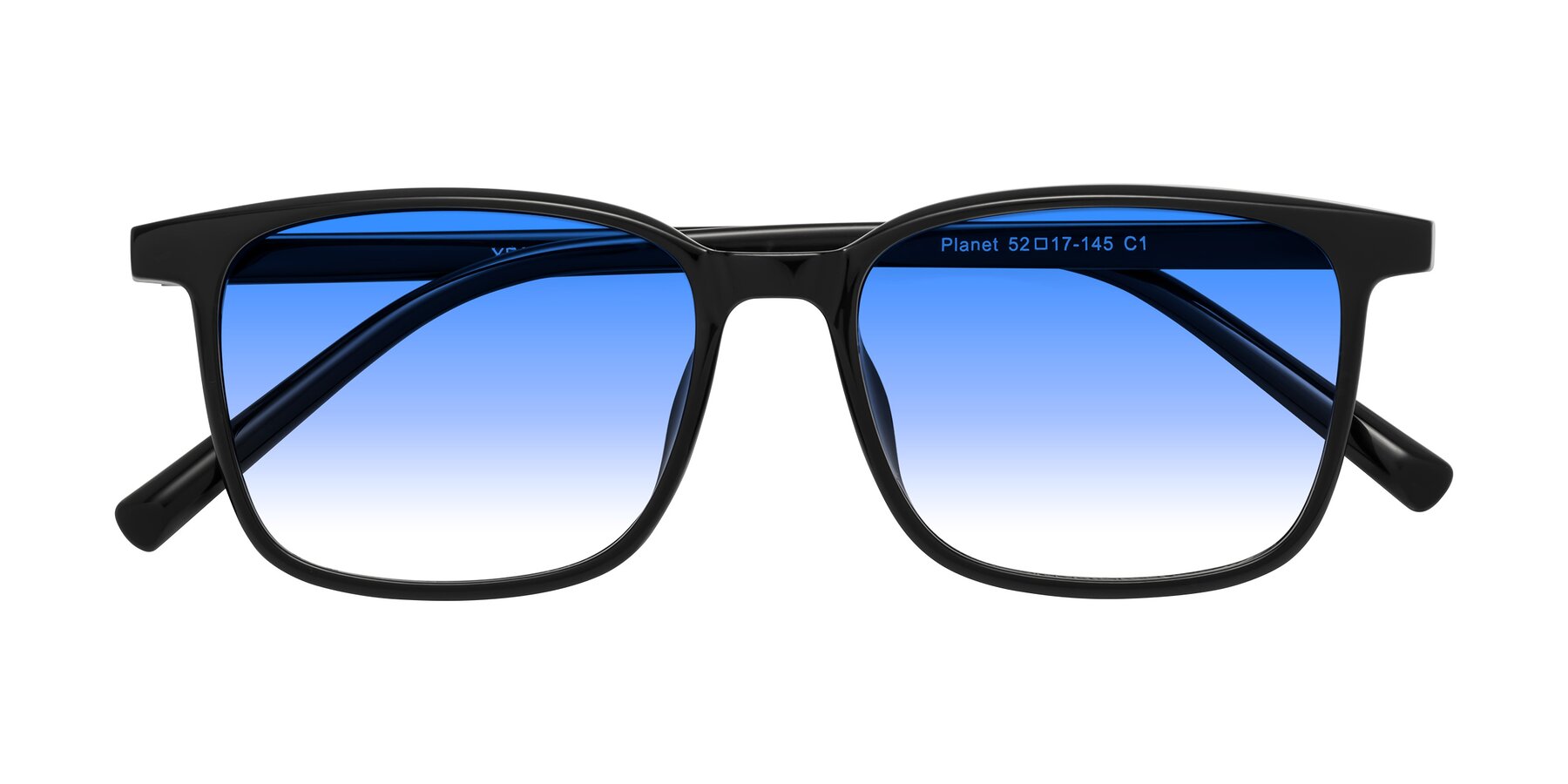 Folded Front of Planet in Black with Blue Gradient Lenses