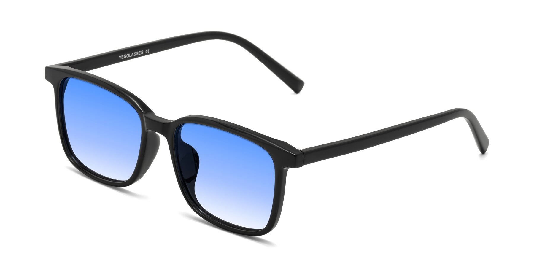 Angle of Planet in Black with Blue Gradient Lenses