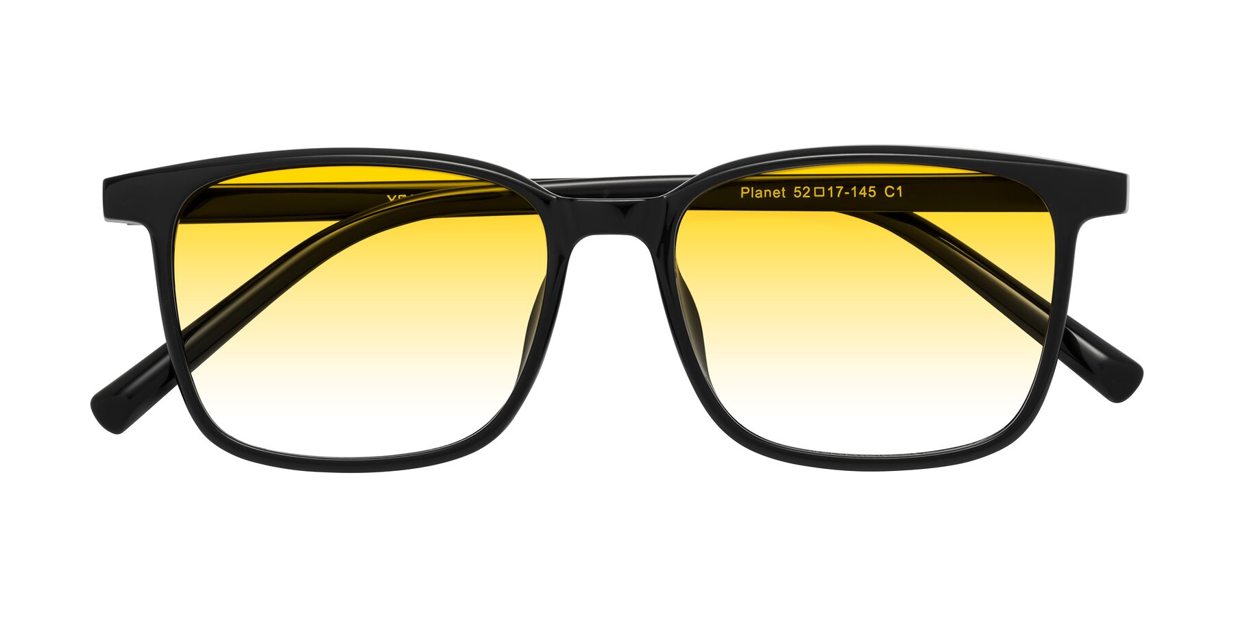 Folded Front of Planet in Black with Yellow Gradient Lenses