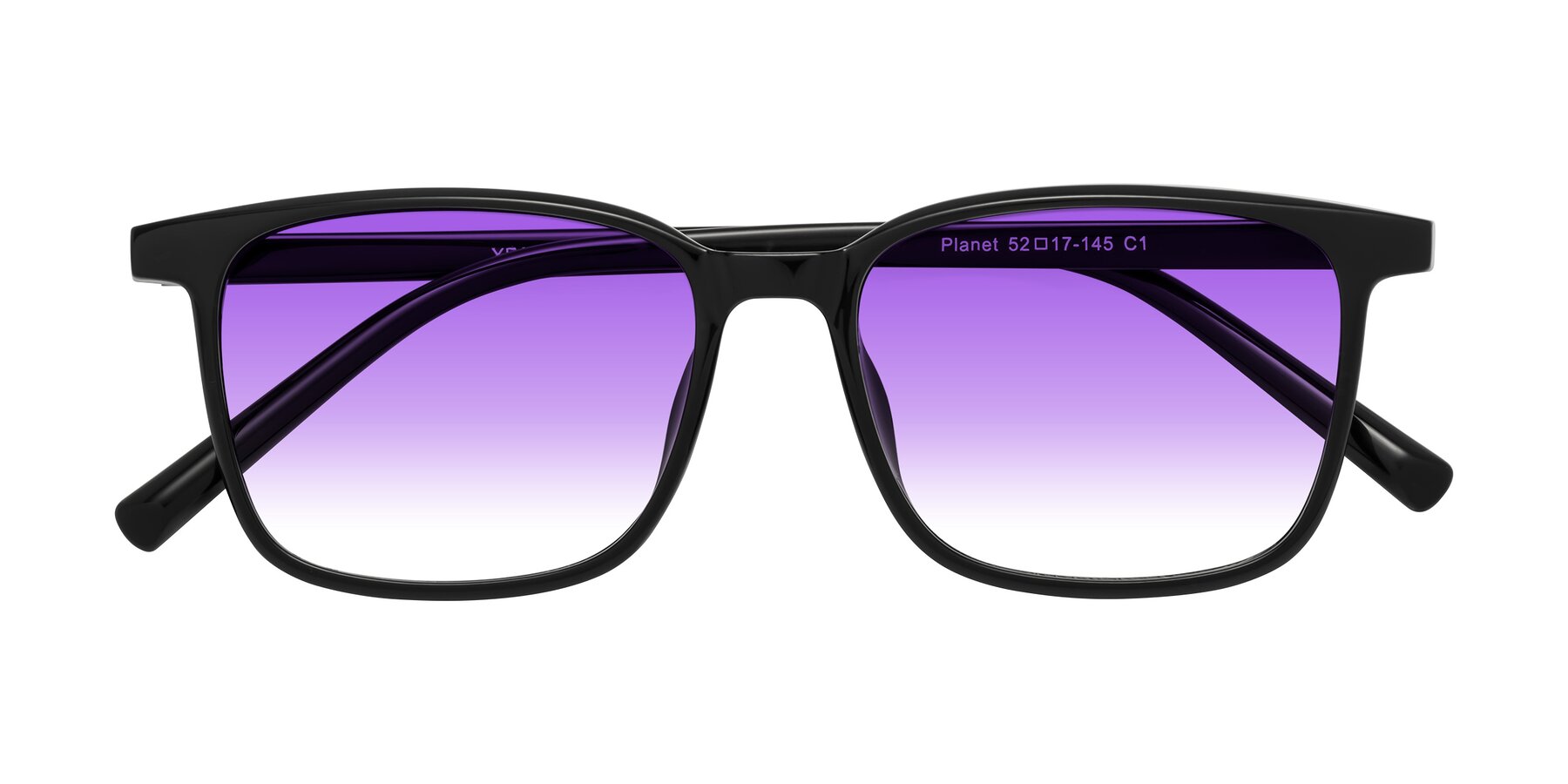 Folded Front of Planet in Black with Purple Gradient Lenses