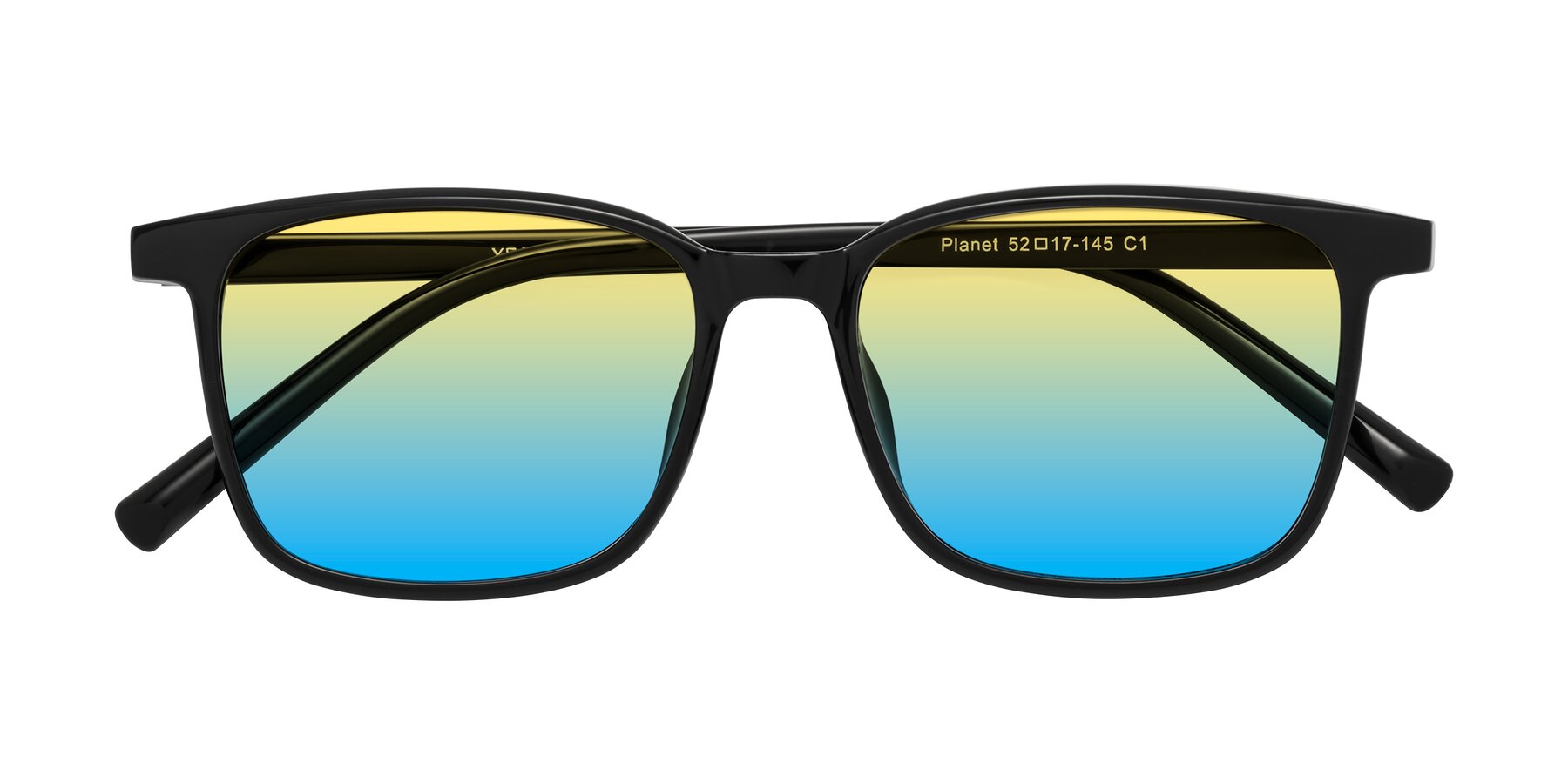 Folded Front of Planet in Black with Yellow / Blue Gradient Lenses
