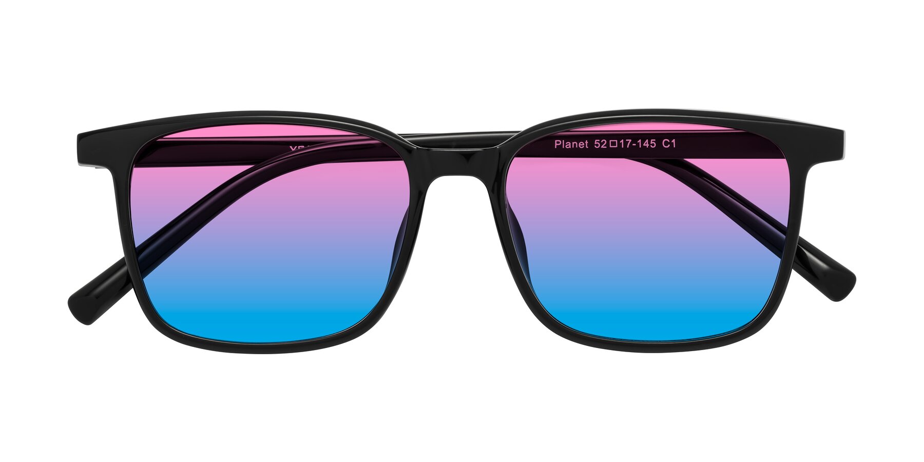 Folded Front of Planet in Black with Pink / Blue Gradient Lenses