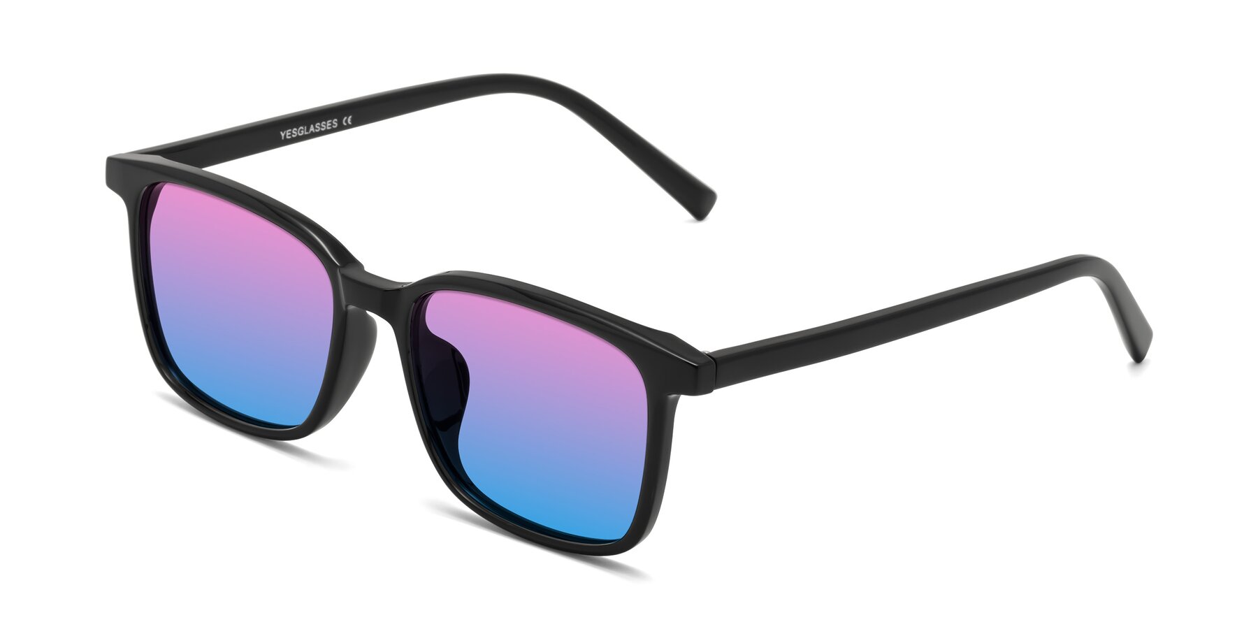 Angle of Planet in Black with Pink / Blue Gradient Lenses