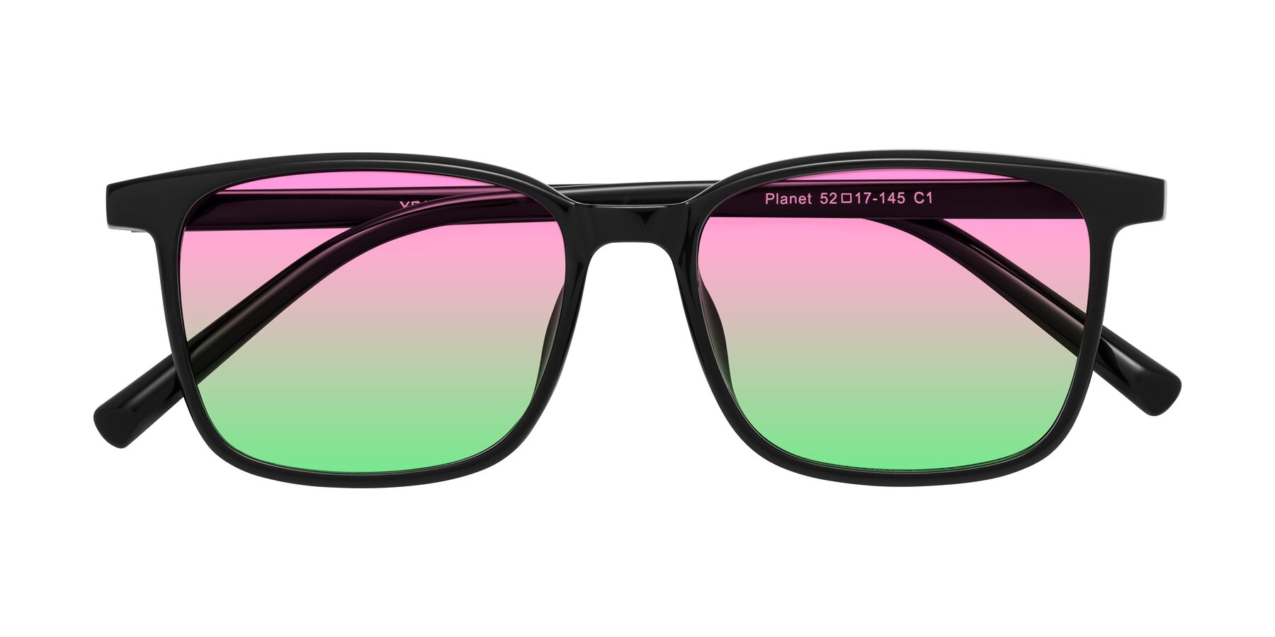 Folded Front of Planet in Black with Pink / Green Gradient Lenses