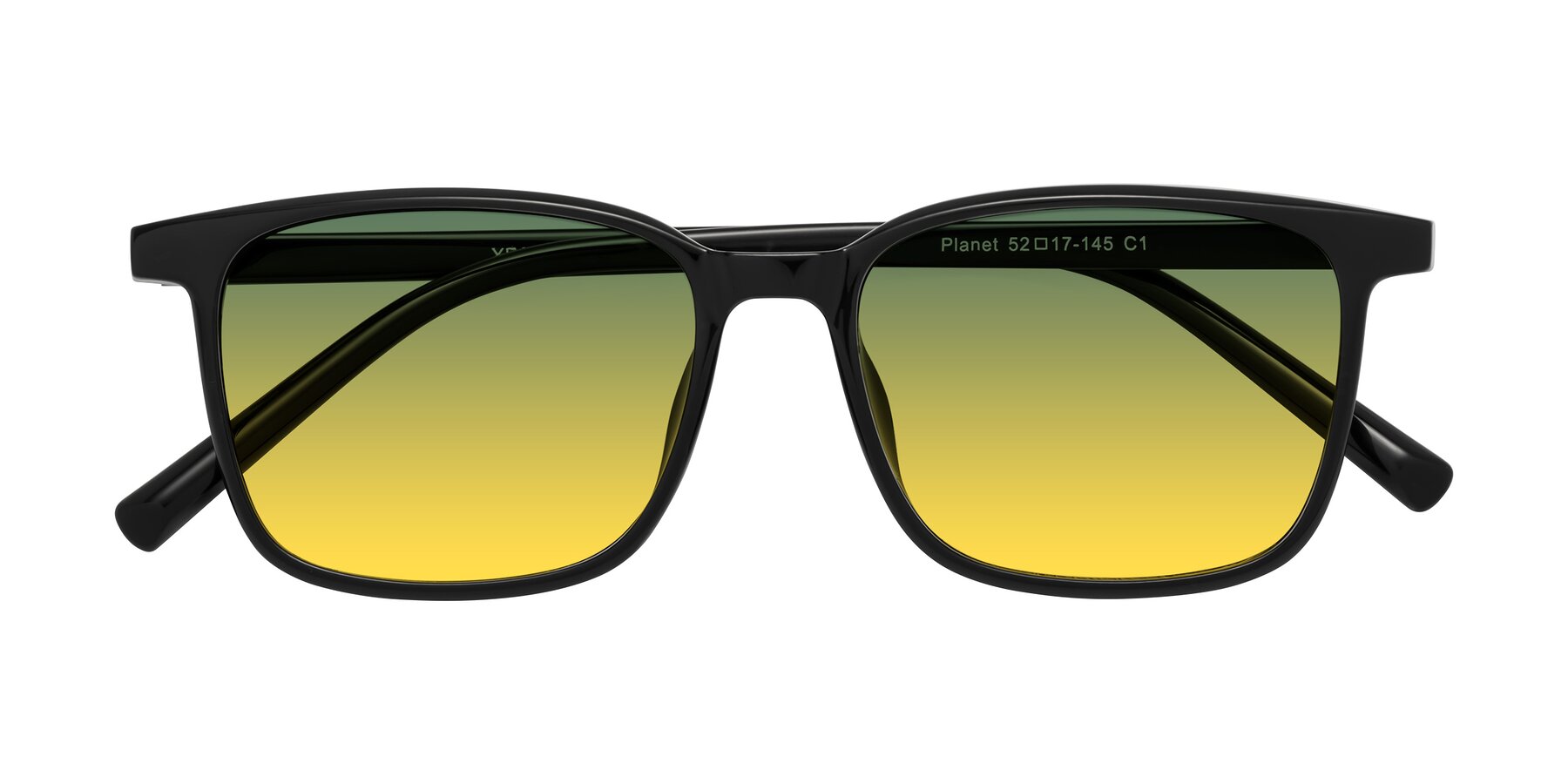 Folded Front of Planet in Black with Green / Yellow Gradient Lenses