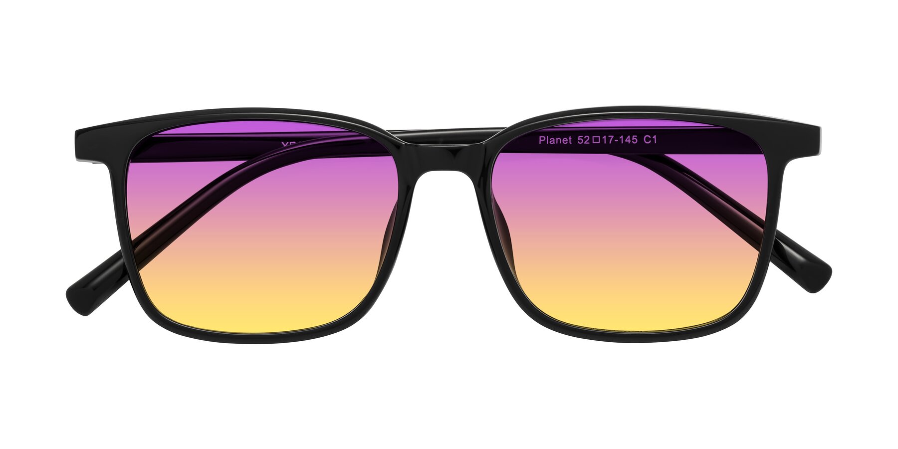 Folded Front of Planet in Black with Purple / Yellow Gradient Lenses