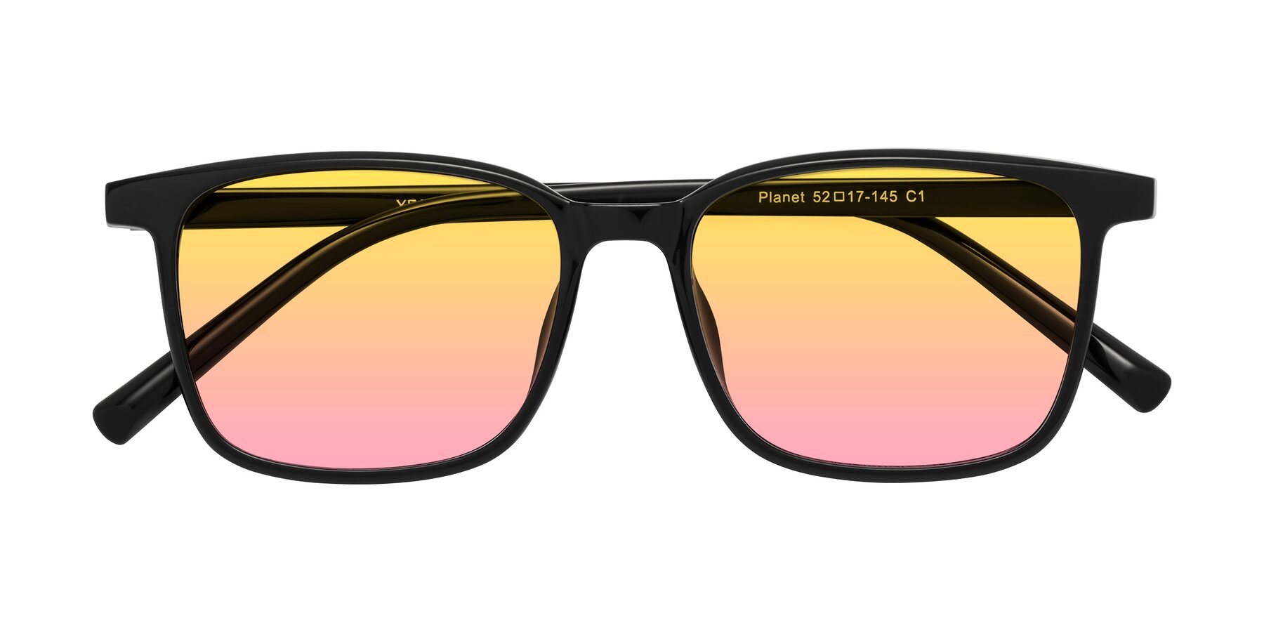 Folded Front of Planet in Black with Yellow / Pink Gradient Lenses