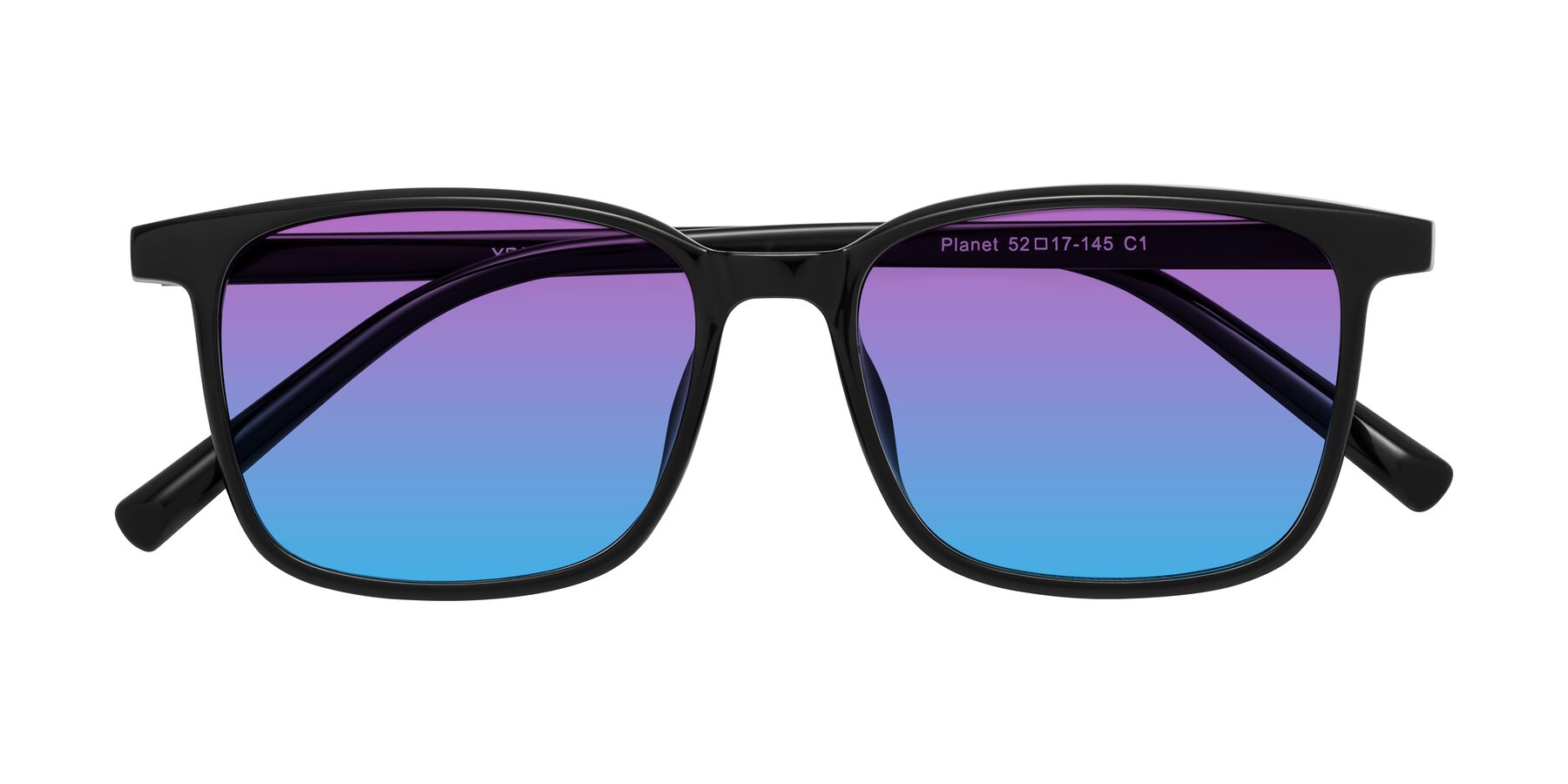 Folded Front of Planet in Black with Purple / Blue Gradient Lenses