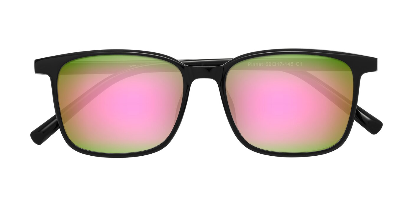 Planet - Black Flash Mirrored Sunglasses