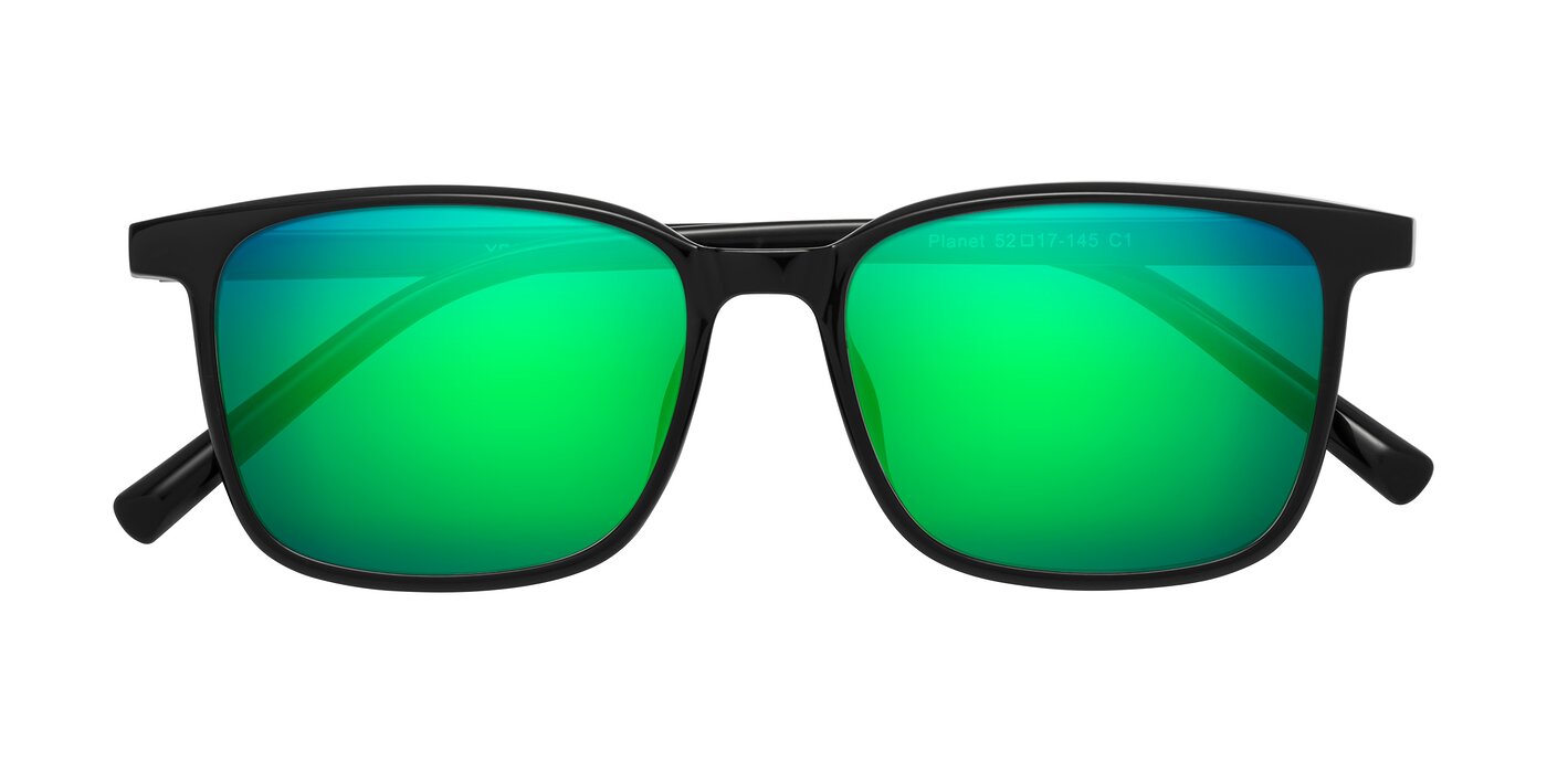 Planet - Black Flash Mirrored Sunglasses