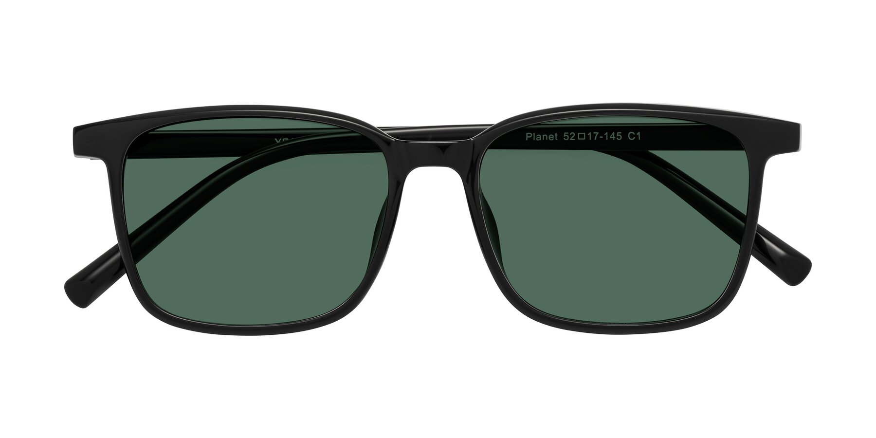 Folded Front of Planet in Black with Green Polarized Lenses