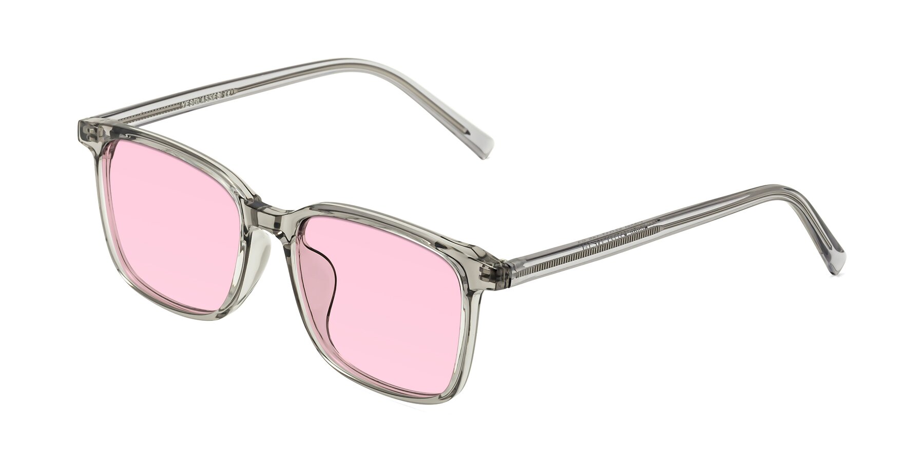 Angle of Planet in Translucent Gray with Light Pink Tinted Lenses