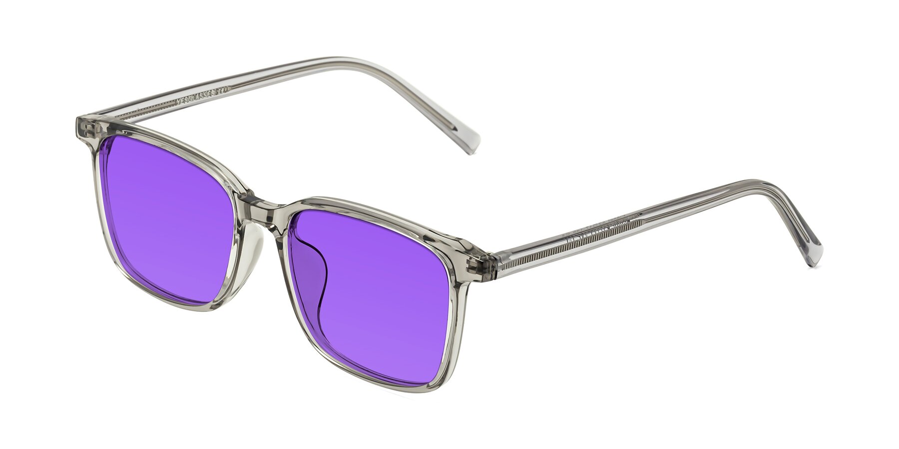 Angle of Planet in Translucent Gray with Purple Tinted Lenses
