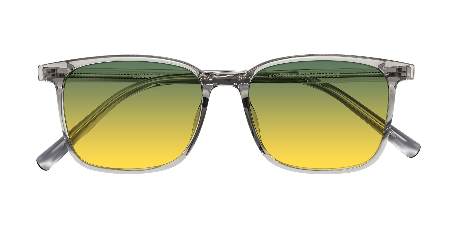 Folded Front of Planet in Translucent Gray with Green / Yellow Gradient Lenses