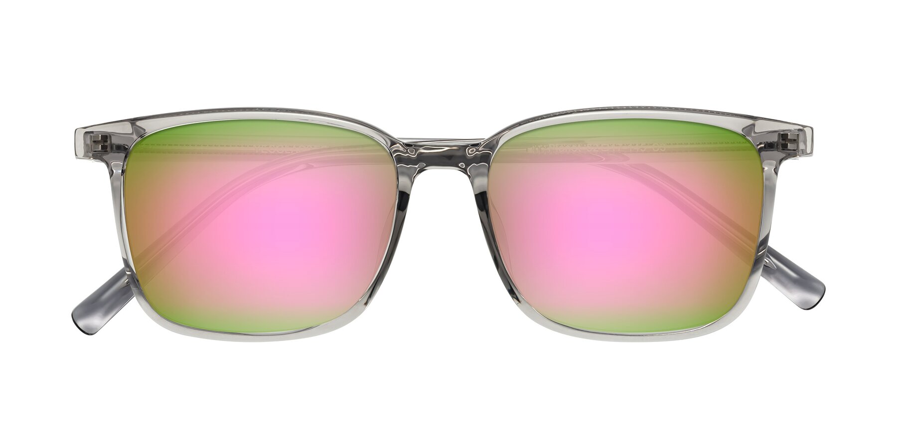 Folded Front of Planet in Translucent Gray with Pink Mirrored Lenses