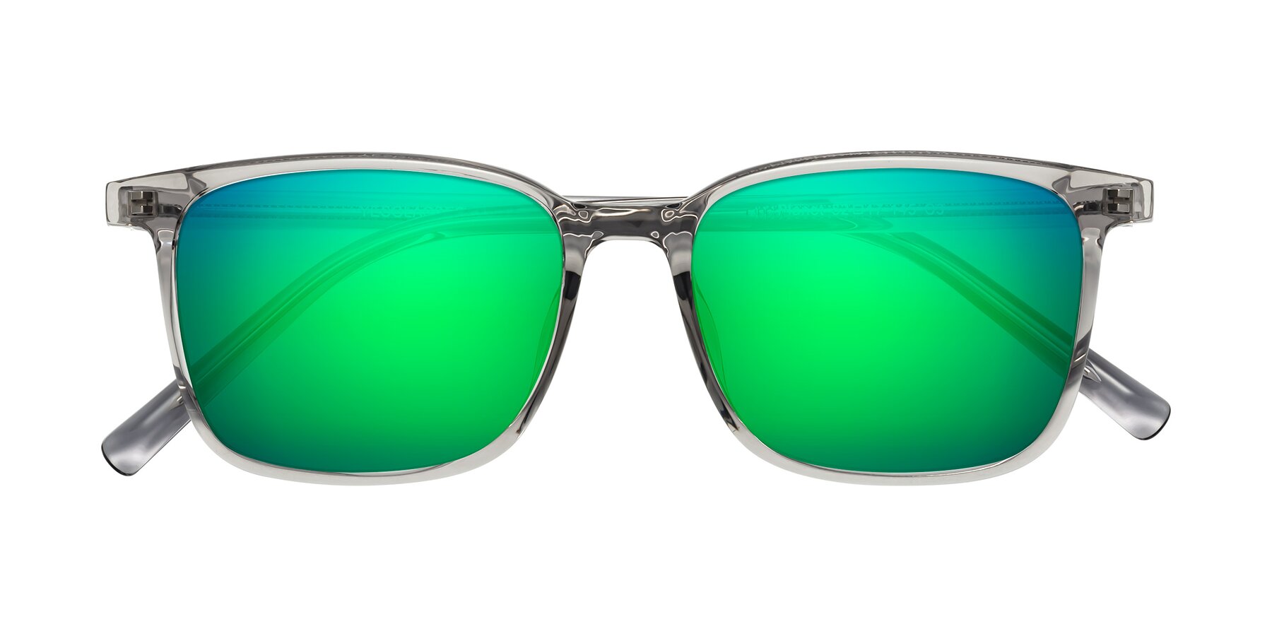 Folded Front of Planet in Translucent Gray with Green Mirrored Lenses