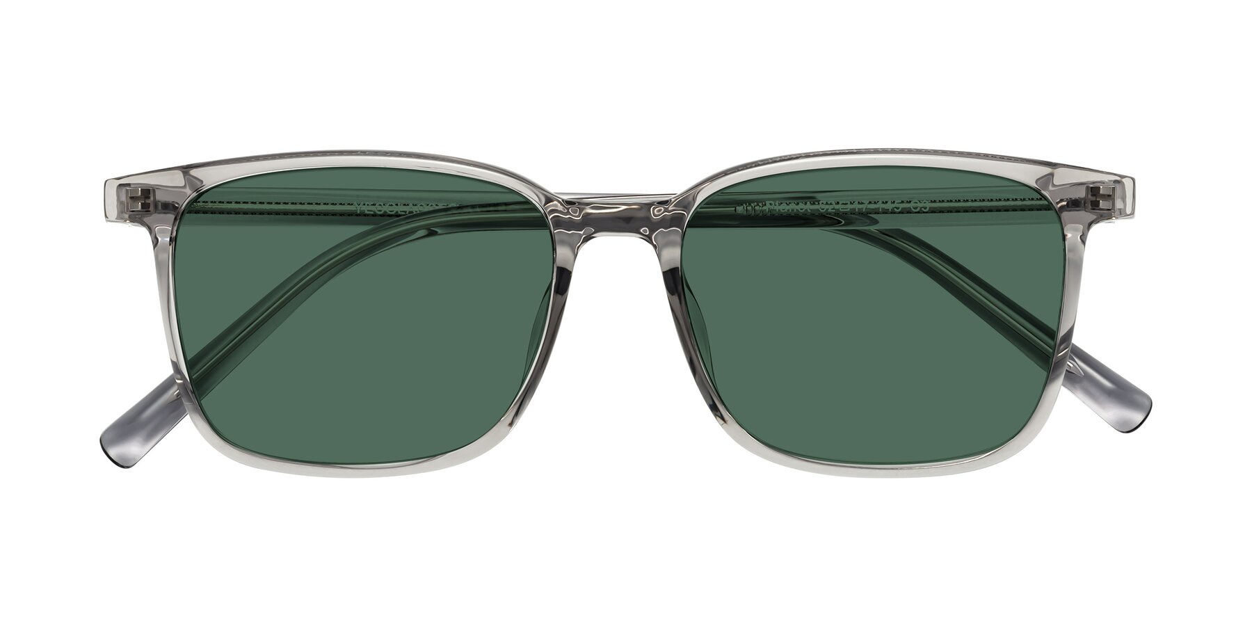 Folded Front of Planet in Translucent Gray with Green Polarized Lenses