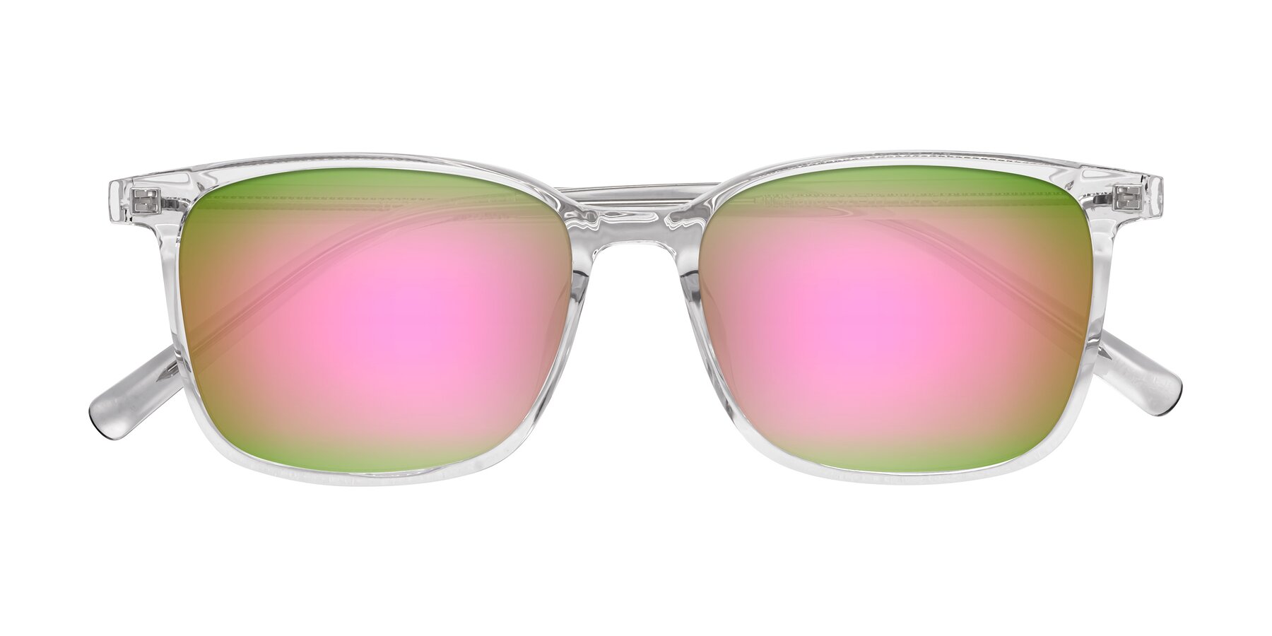 Folded Front of Planet in Clear with Pink Mirrored Lenses