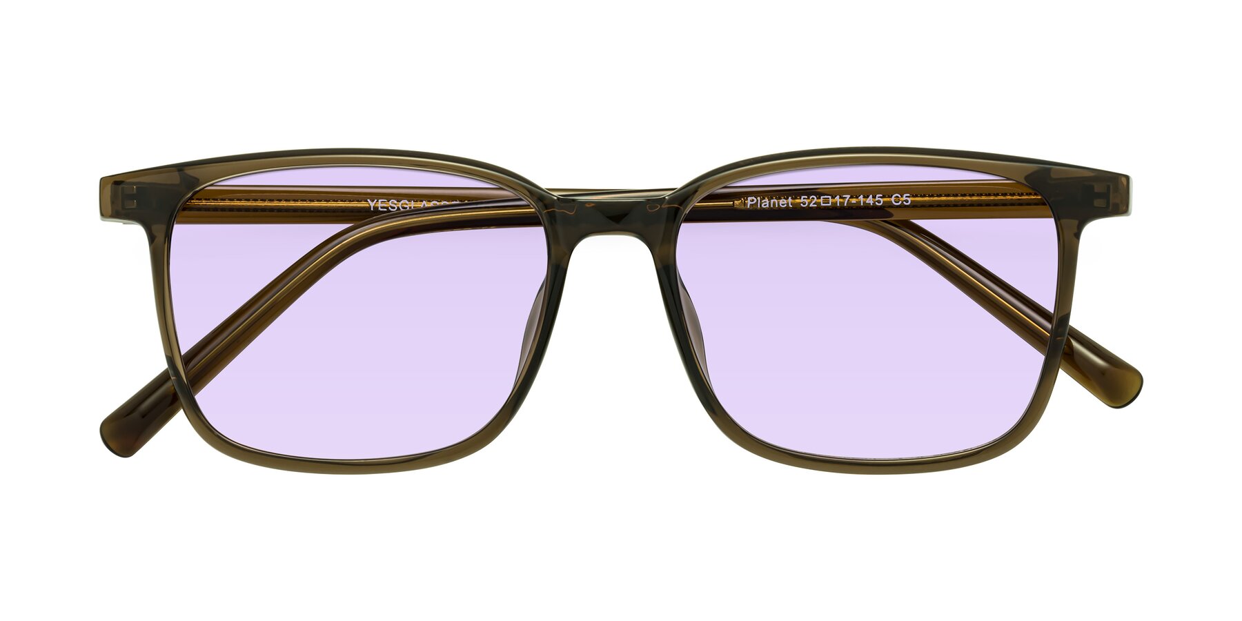 Folded Front of Planet in Coffee with Light Purple Tinted Lenses