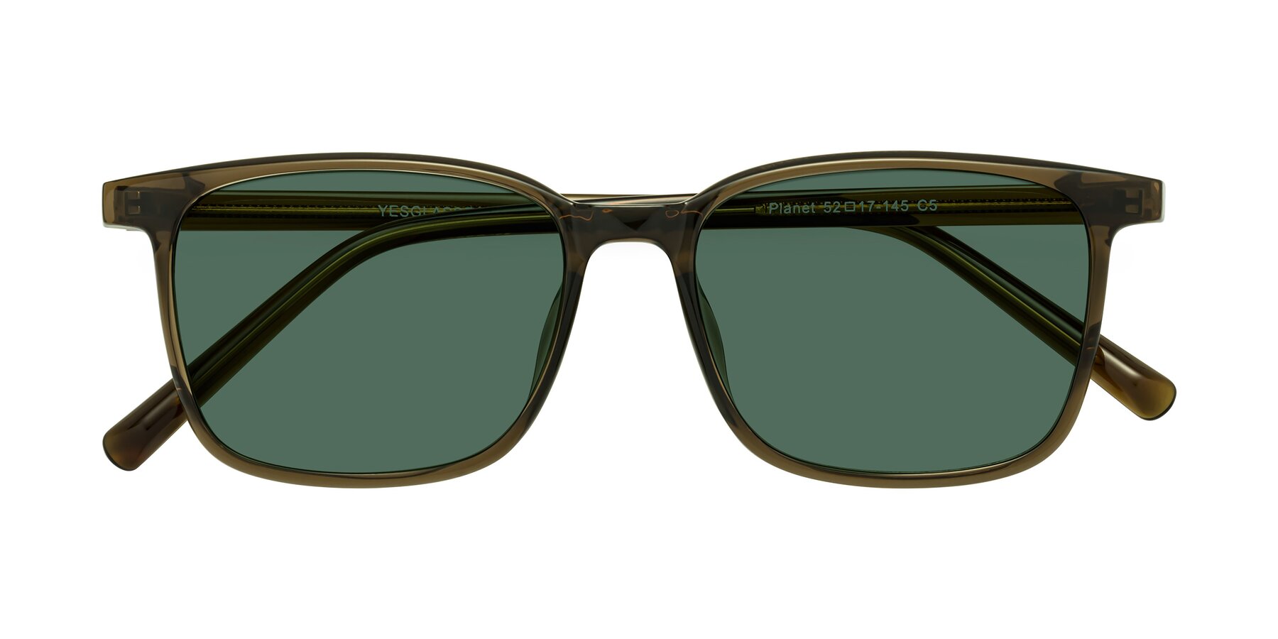 Folded Front of Planet in Coffee with Green Polarized Lenses