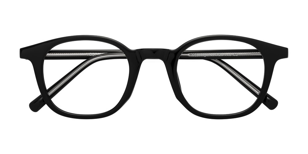 Black Low Bridge Fit TR90 Round Eyeglasses - Cambridge