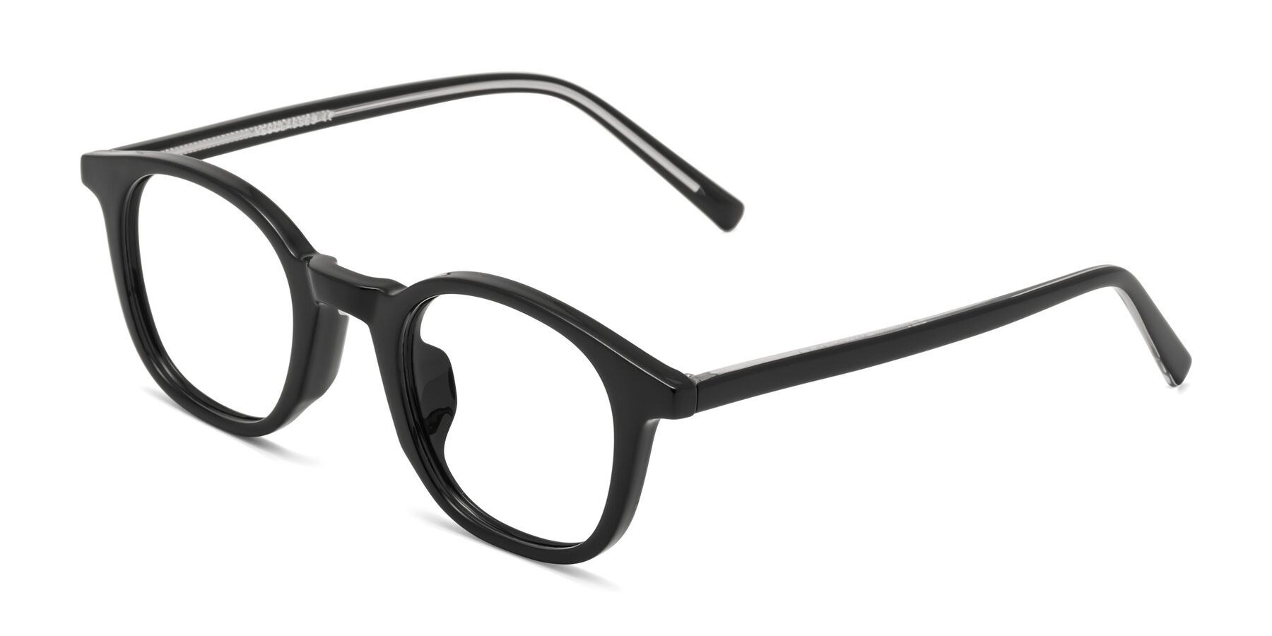 Angle of Cambridge in Black with Clear Eyeglass Lenses