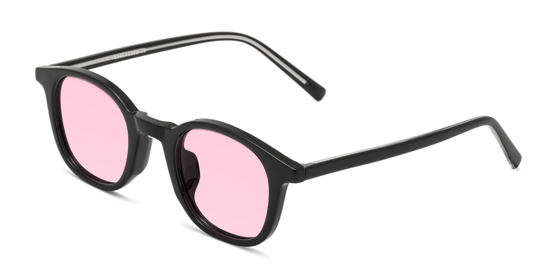 Angle of Cambridge in Black with Light Pink Tinted Lenses