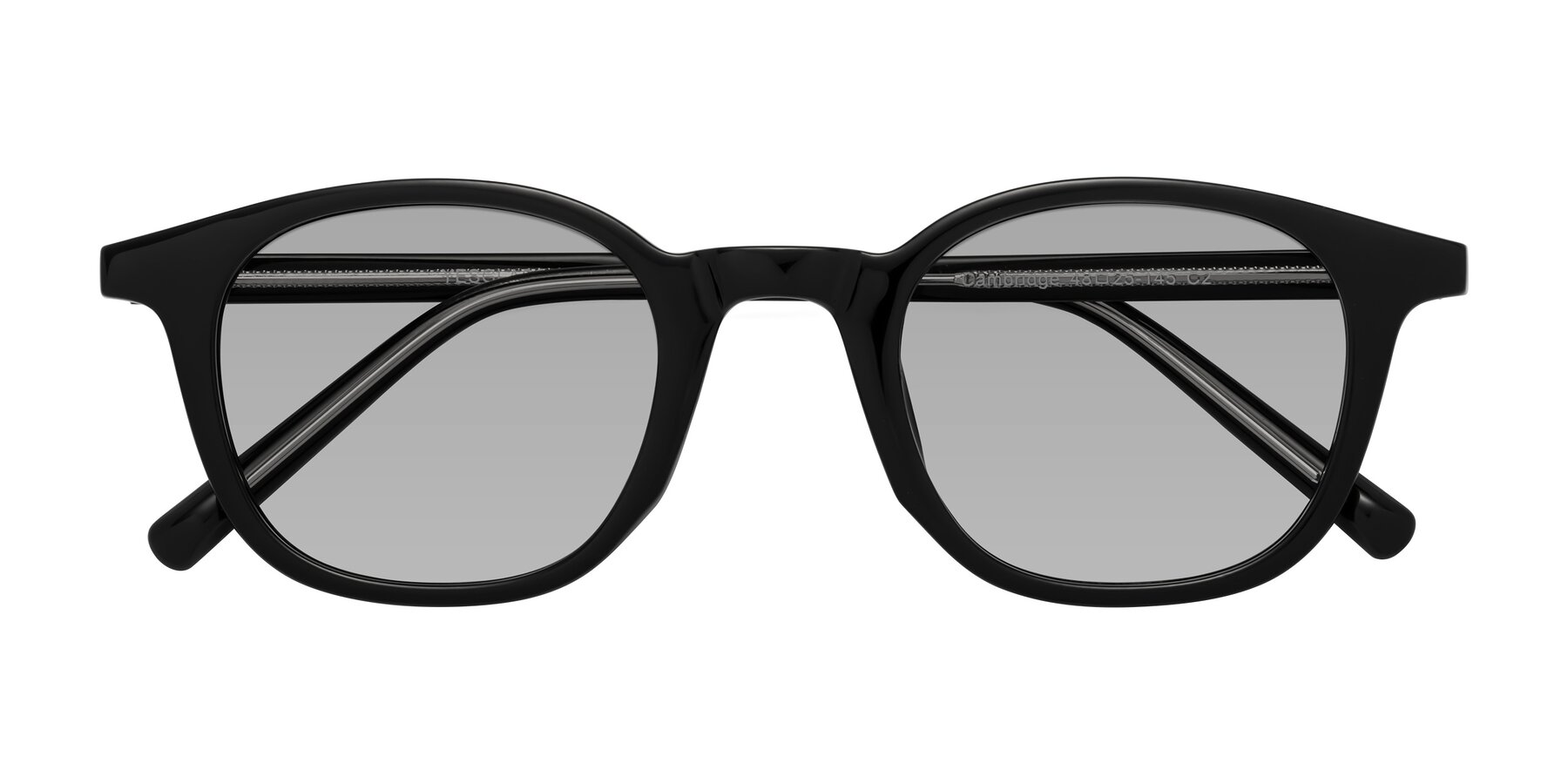 Folded Front of Cambridge in Black with Light Gray Tinted Lenses