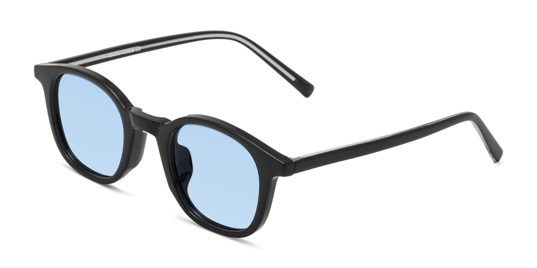 Angle of Cambridge in Black with Light Blue Tinted Lenses