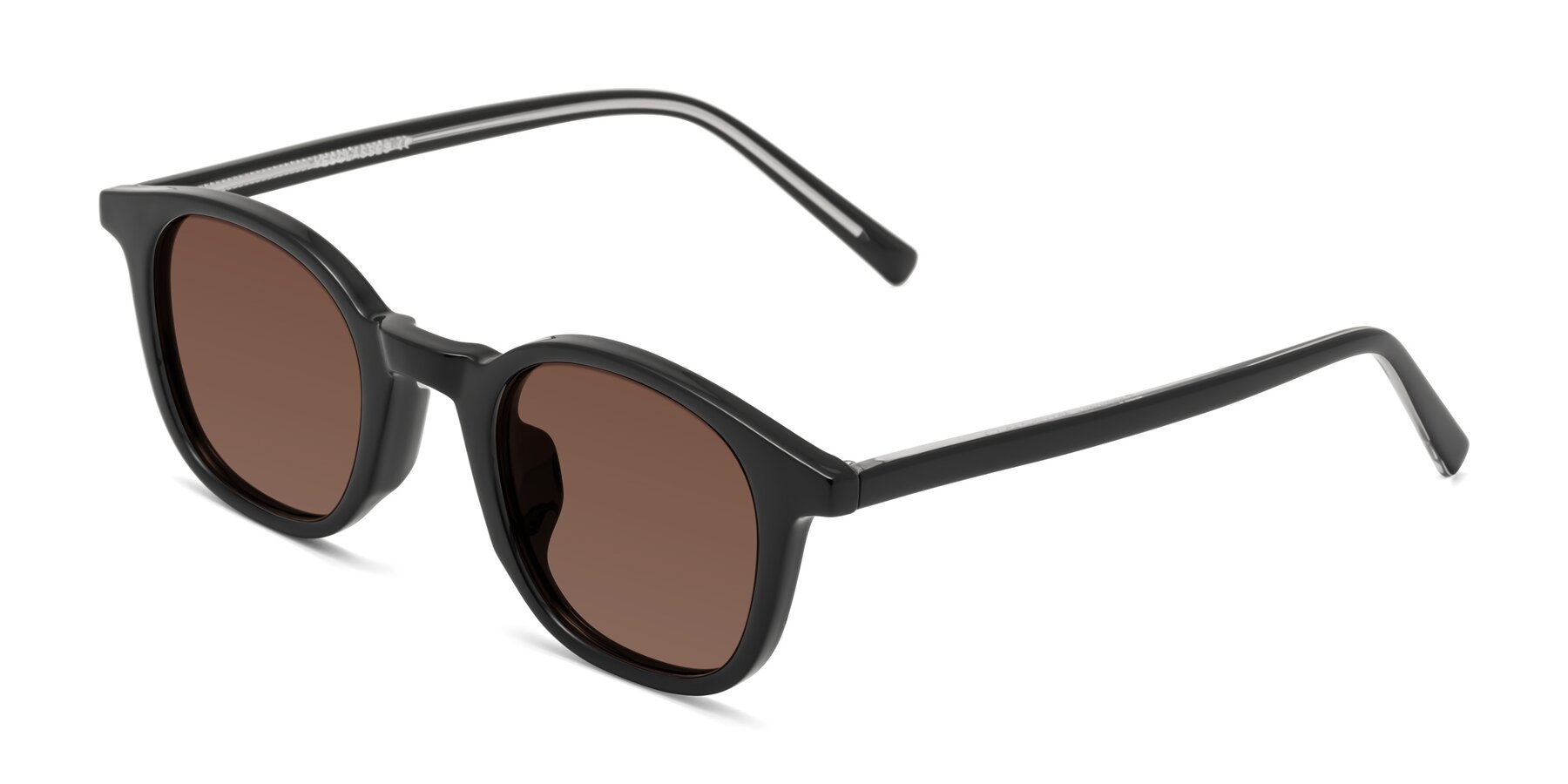 Angle of Cambridge in Black with Brown Tinted Lenses
