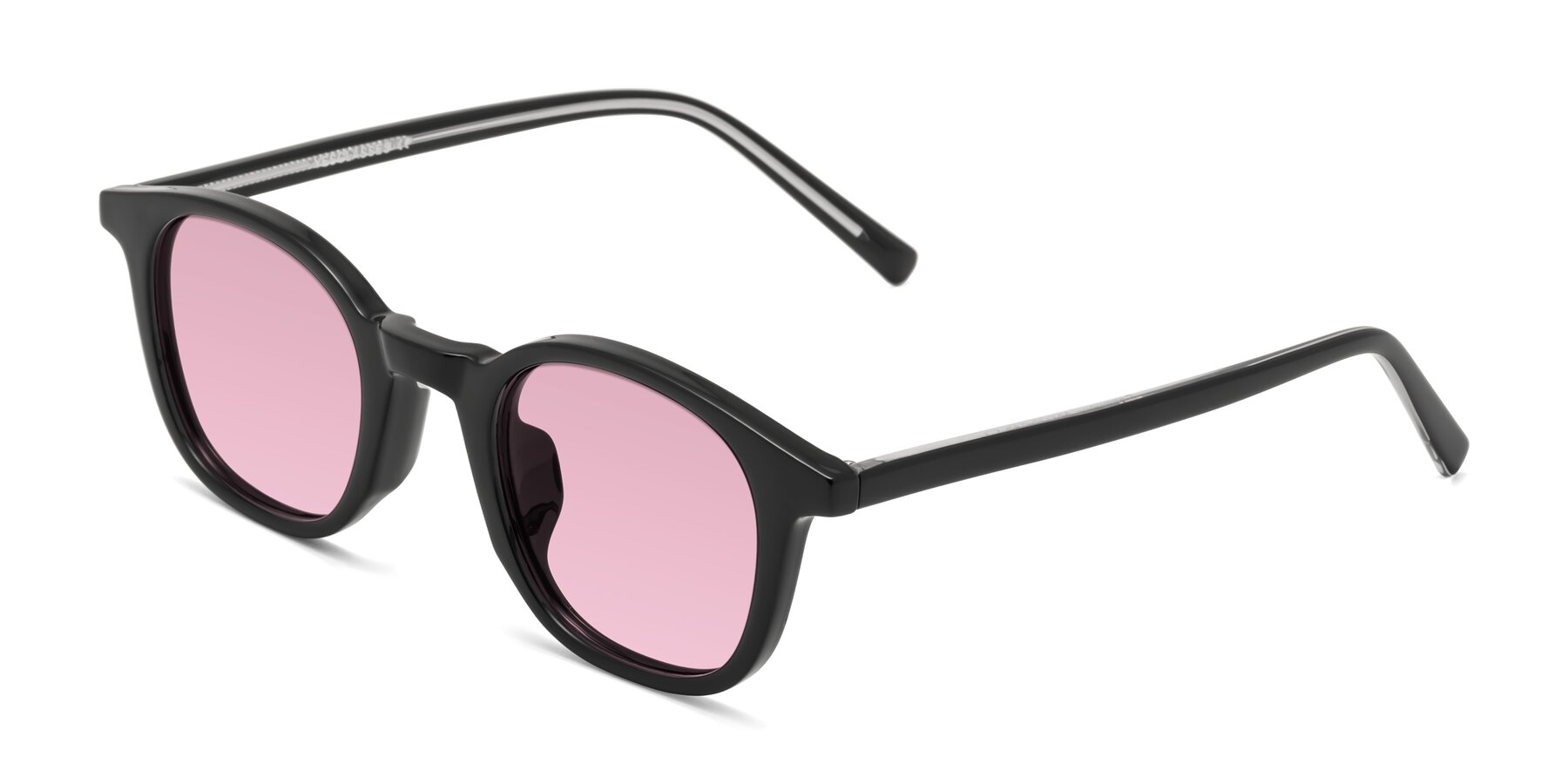 Angle of Cambridge in Black with Light Wine Tinted Lenses