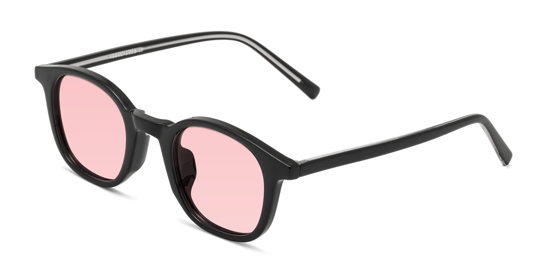 Angle of Cambridge in Black with Light Garnet Tinted Lenses