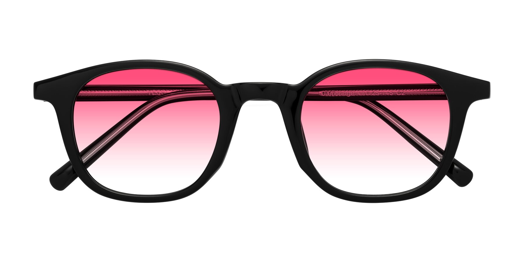 Folded Front of Cambridge in Black with Pink Gradient Lenses