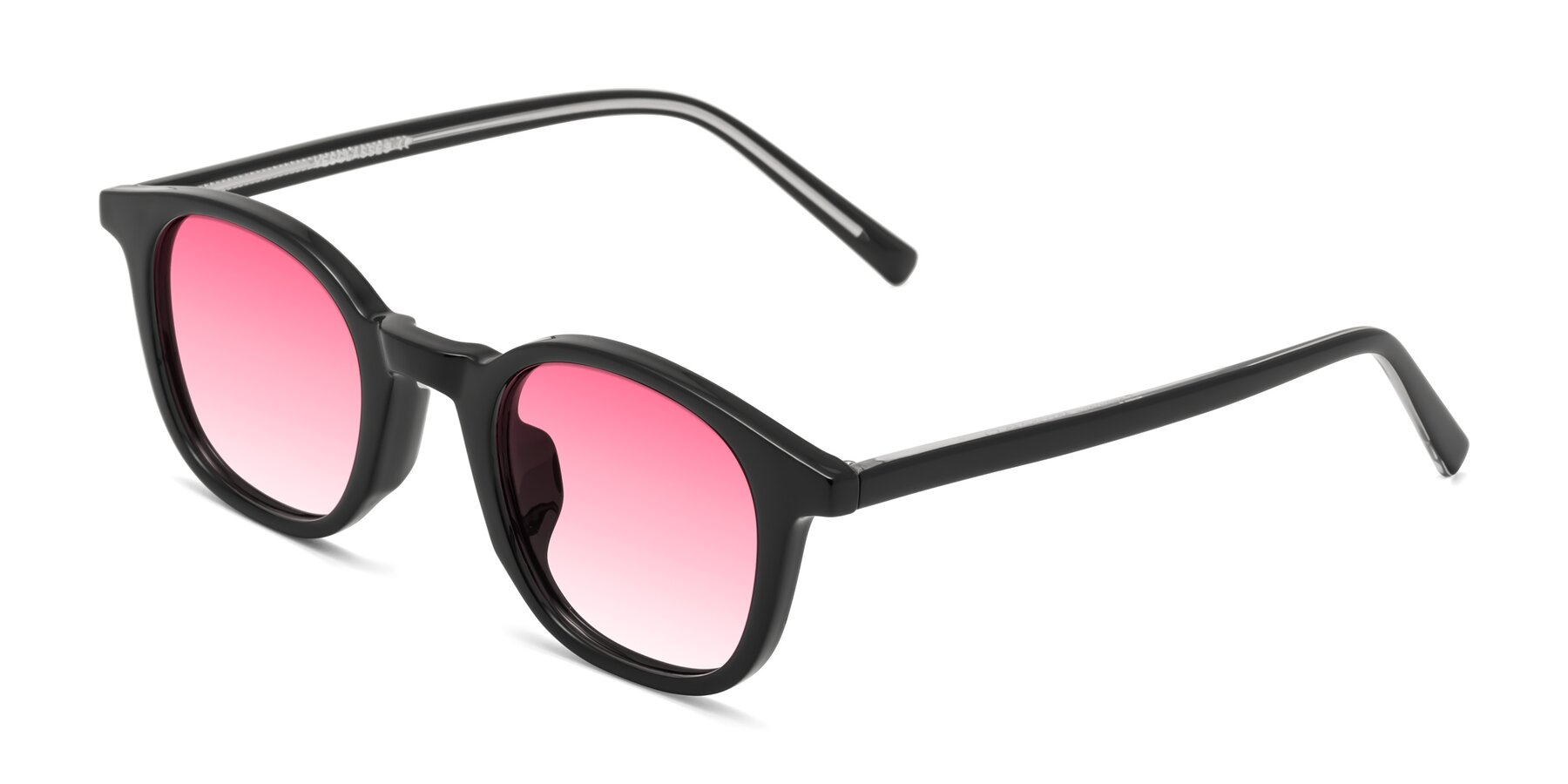 Angle of Cambridge in Black with Pink Gradient Lenses