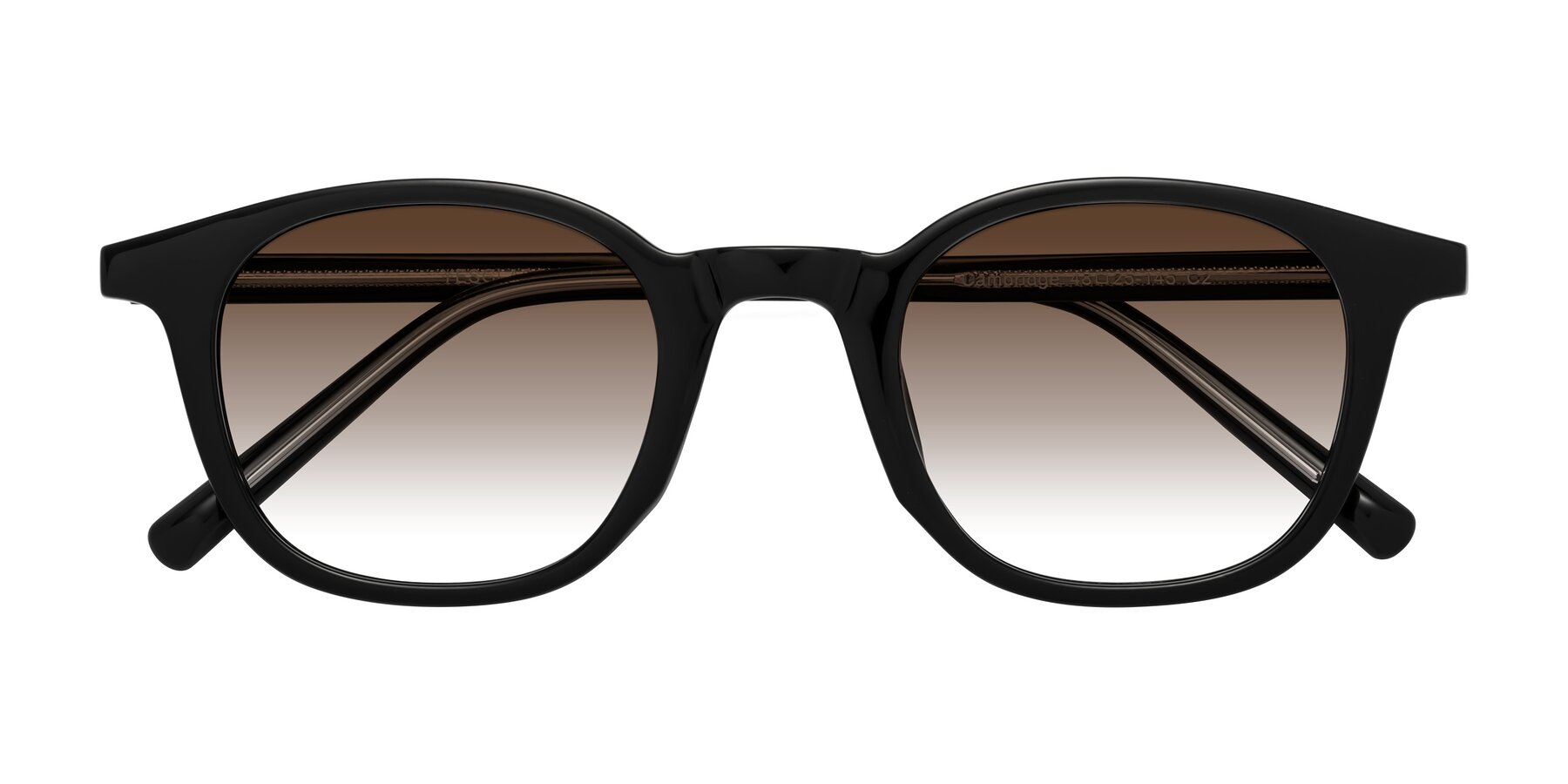 Folded Front of Cambridge in Black with Brown Gradient Lenses