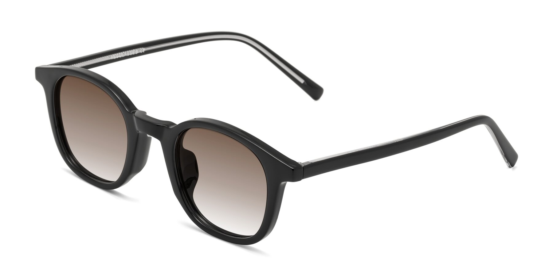 Angle of Cambridge in Black with Brown Gradient Lenses