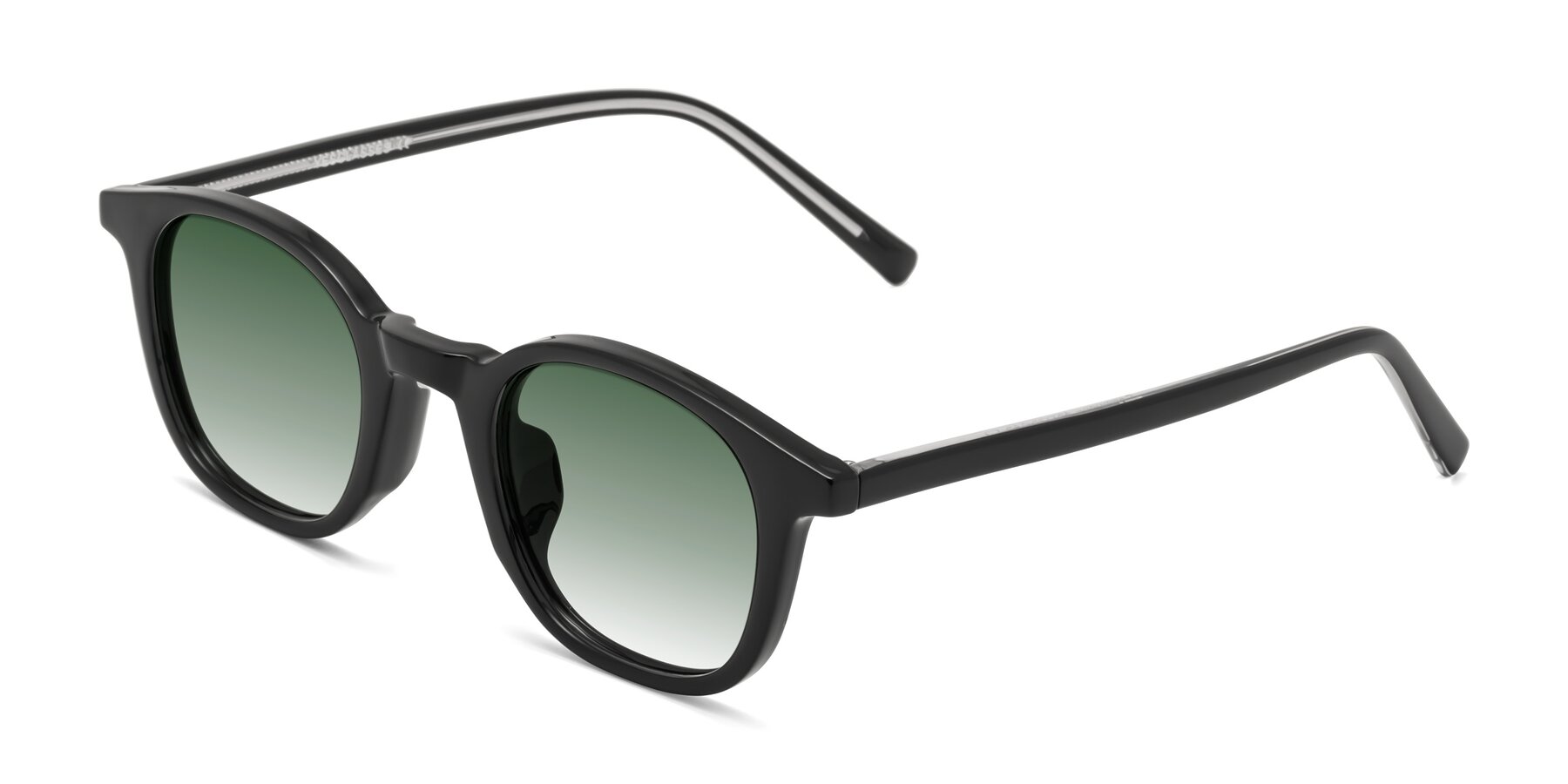Angle of Cambridge in Black with Green Gradient Lenses