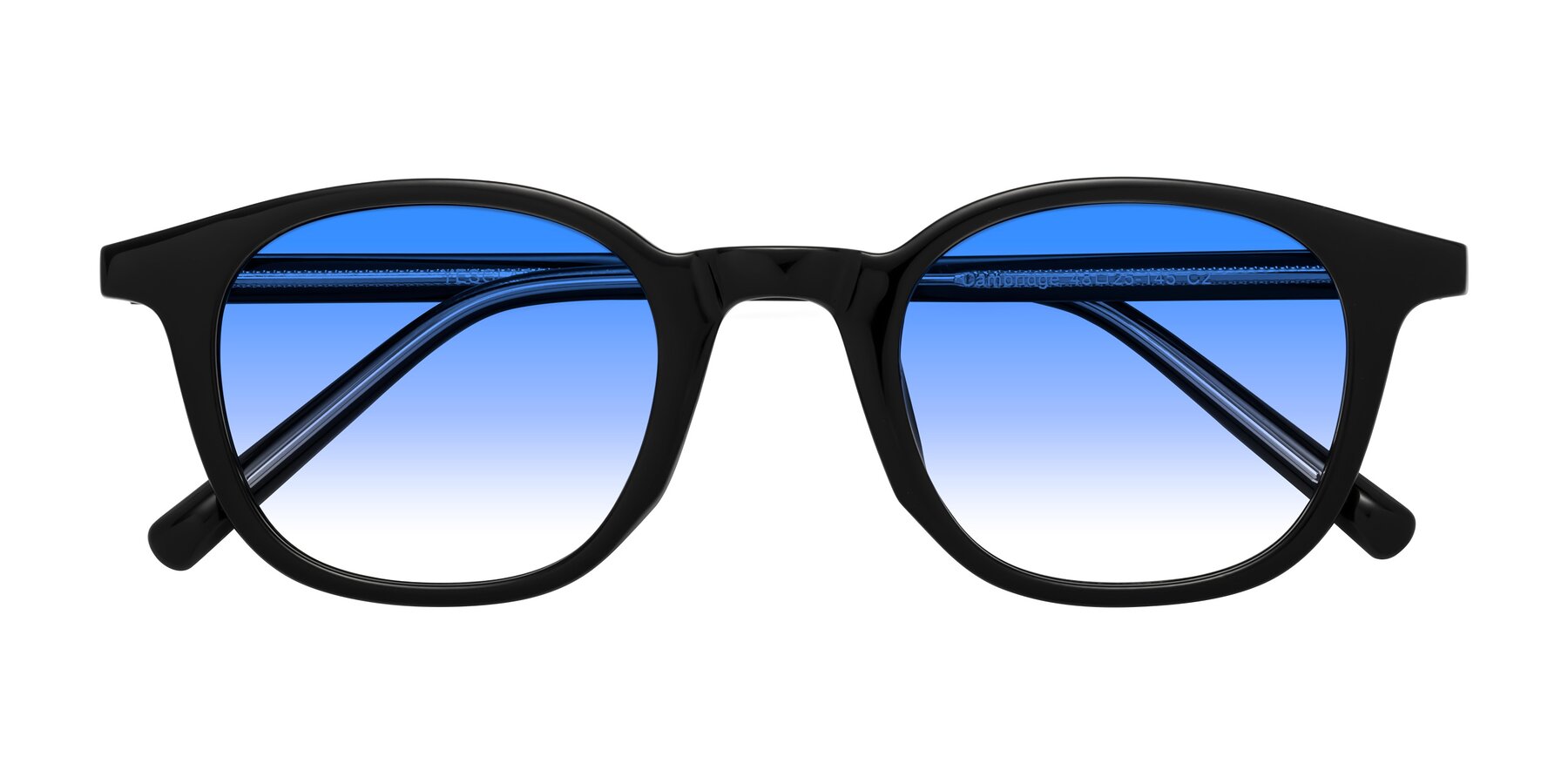 Folded Front of Cambridge in Black with Blue Gradient Lenses