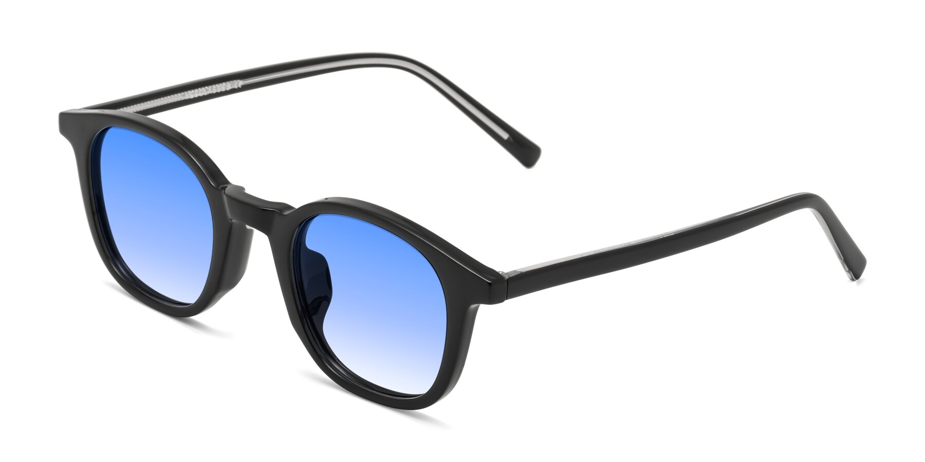Angle of Cambridge in Black with Blue Gradient Lenses
