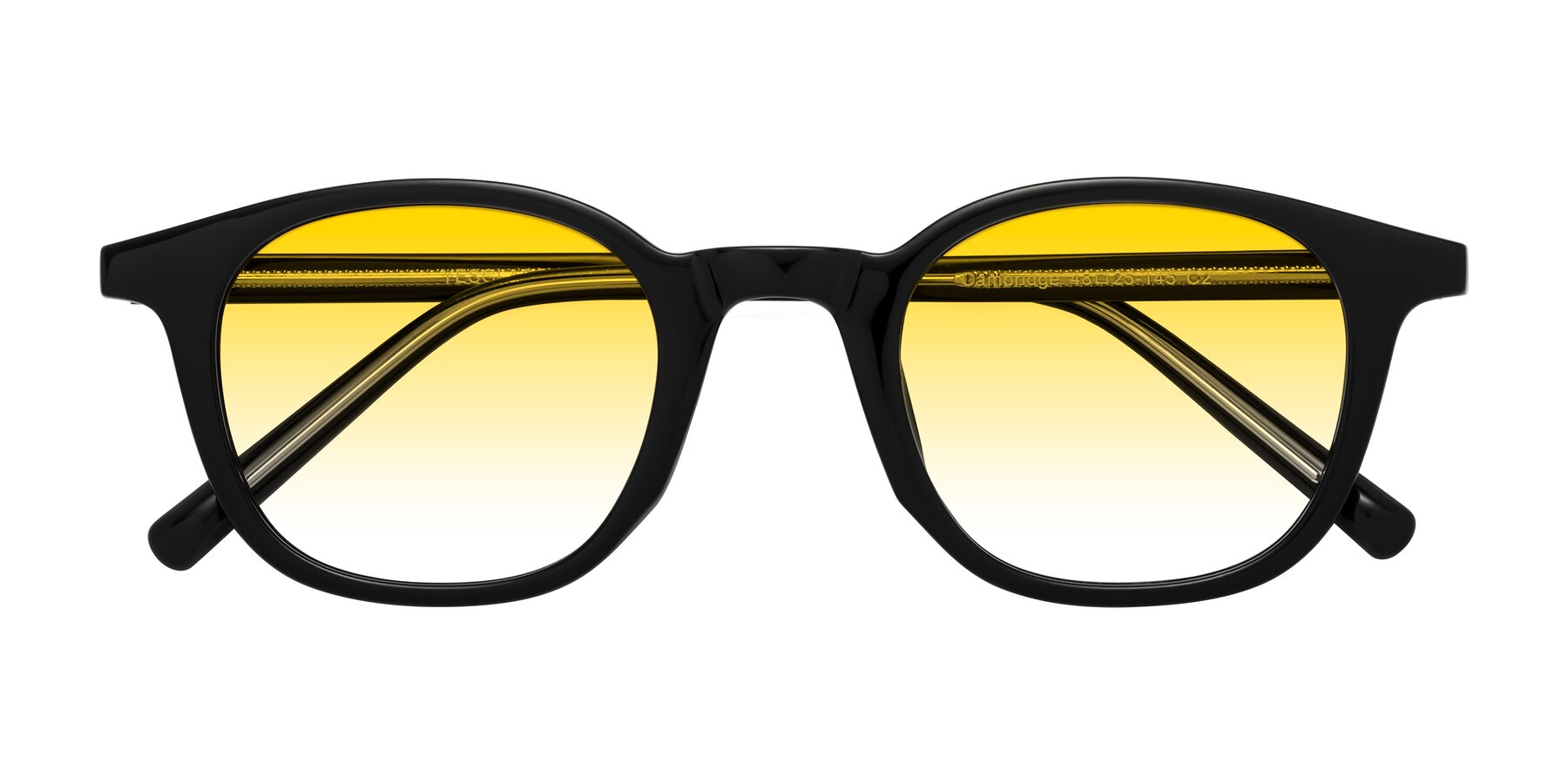 Folded Front of Cambridge in Black with Yellow Gradient Lenses