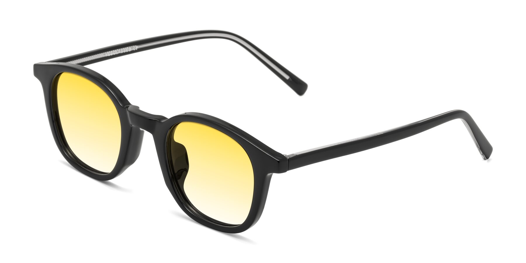 Angle of Cambridge in Black with Yellow Gradient Lenses