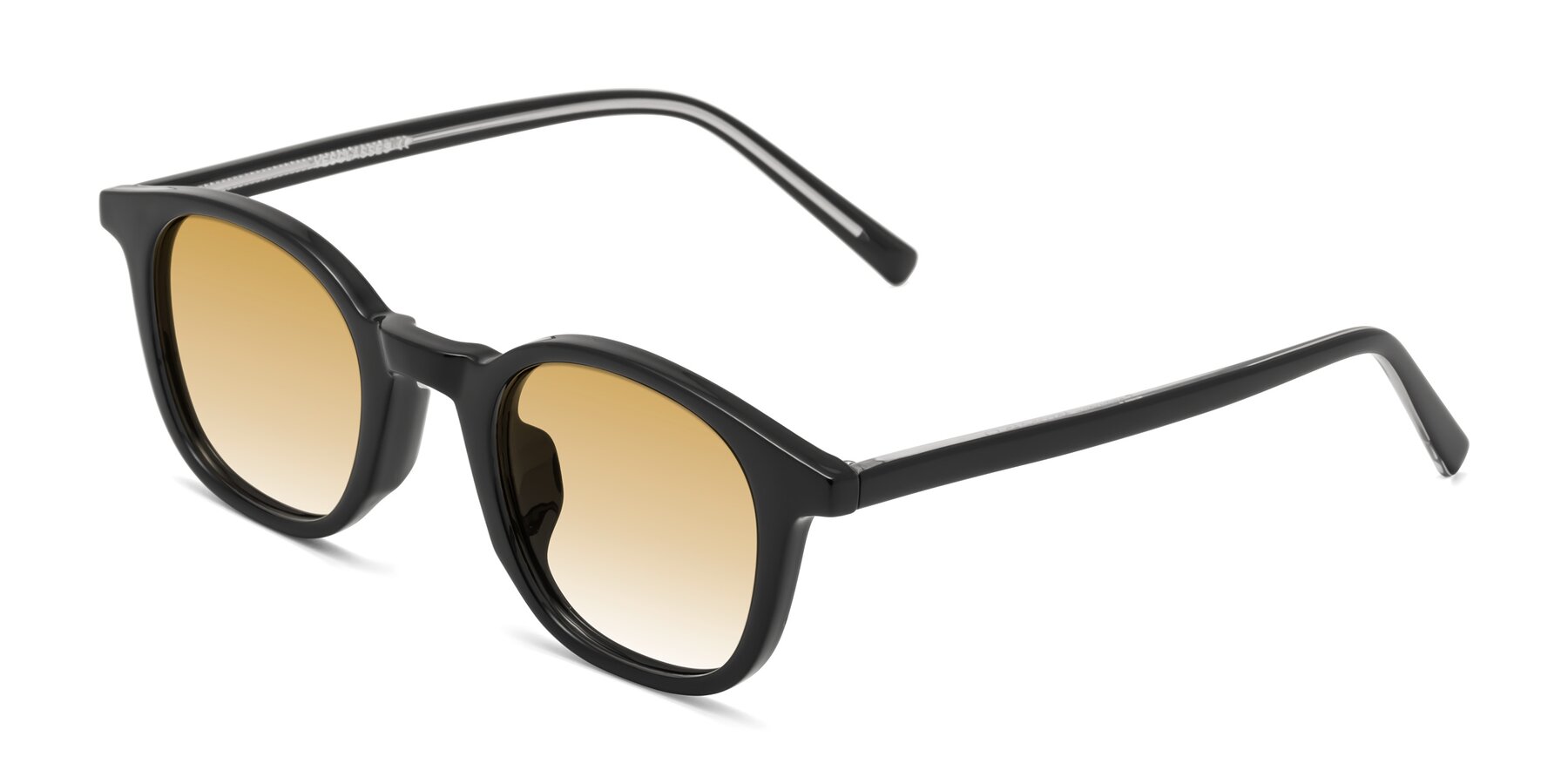 Angle of Cambridge in Black with Champagne Gradient Lenses