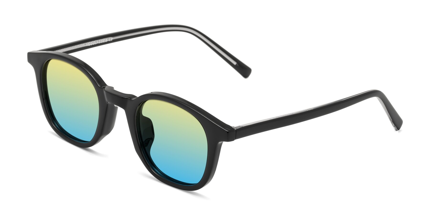 Angle of Cambridge in Black with Yellow / Blue Gradient Lenses