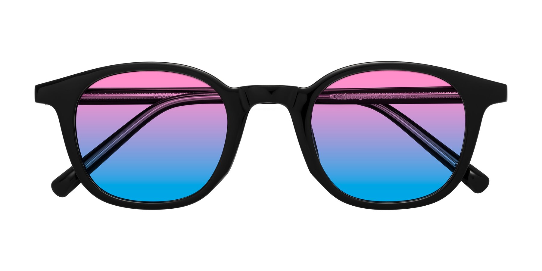 Folded Front of Cambridge in Black with Pink / Blue Gradient Lenses