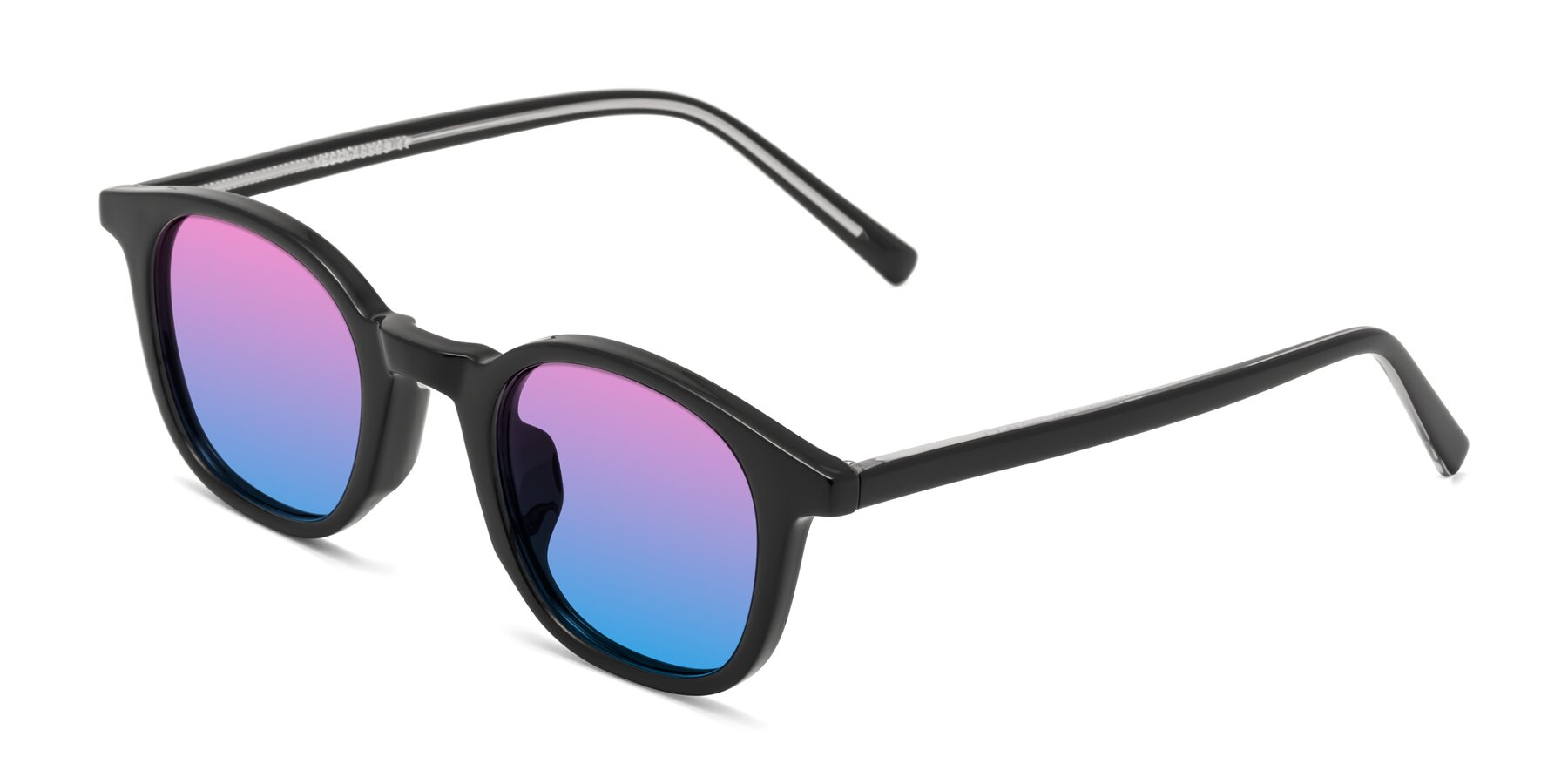 Angle of Cambridge in Black with Pink / Blue Gradient Lenses