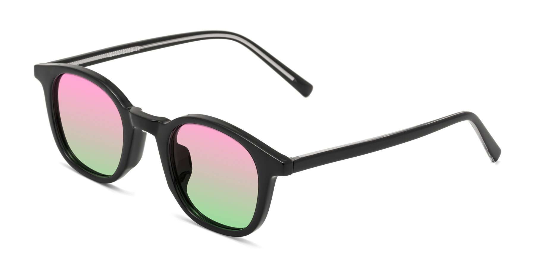 Angle of Cambridge in Black with Pink / Green Gradient Lenses