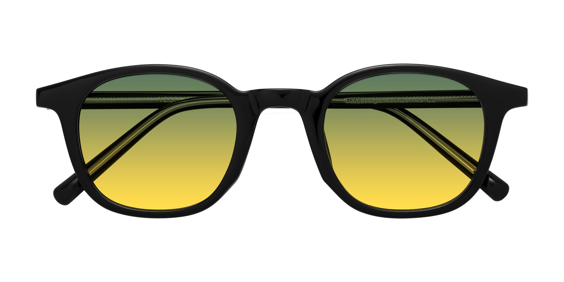 Folded Front of Cambridge in Black with Green / Yellow Gradient Lenses