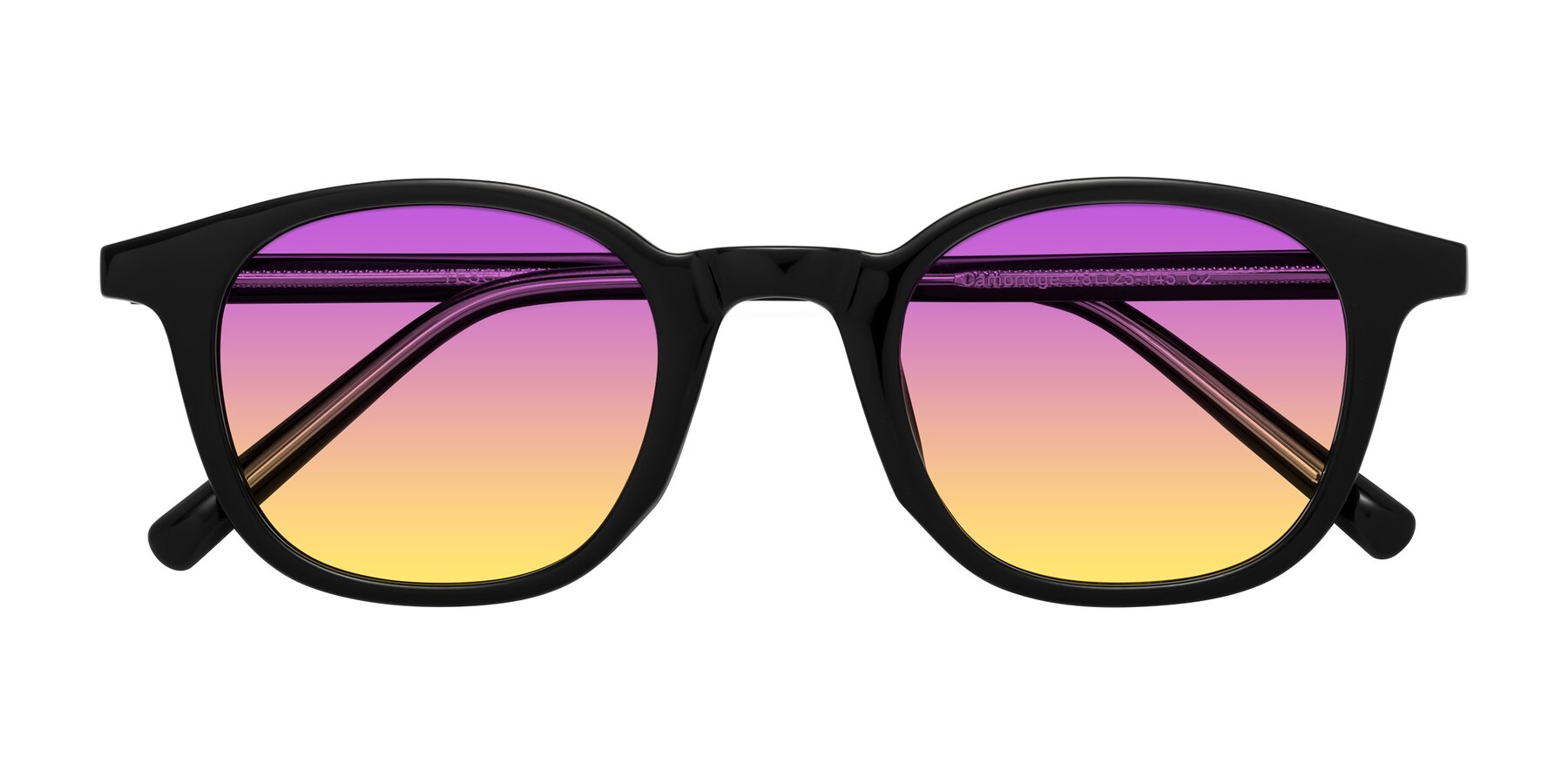 Folded Front of Cambridge in Black with Purple / Yellow Gradient Lenses