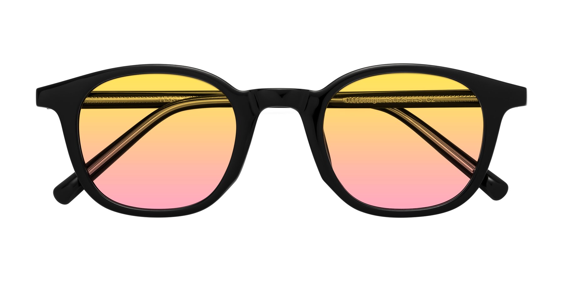 Folded Front of Cambridge in Black with Yellow / Pink Gradient Lenses